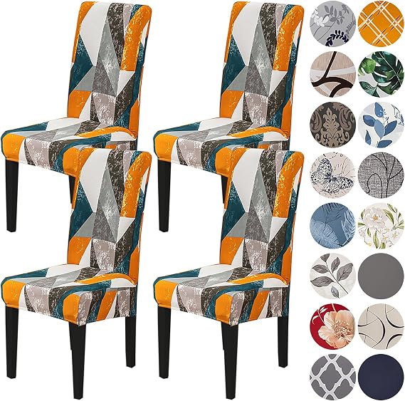 HZDHCLH Chair Covers Slipcovers 4/6 PCs Stretch Removable Washable