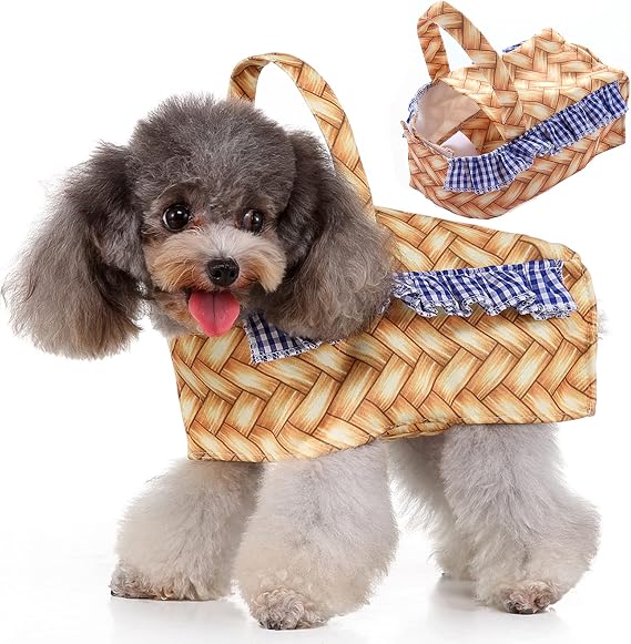 Basket Dog Costume Halloween Costumes for Small Medium Dogs, Dog Halloween Costumes Pet Halloween Basket Costume for Halloween Christmas Birthday Party