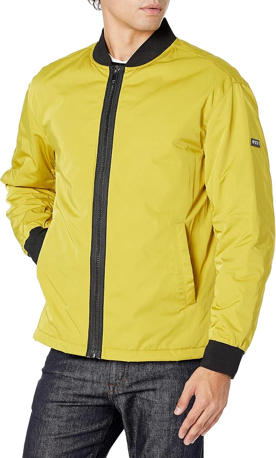 DKNY Men's Derek Flight Satin Bomber Jacket