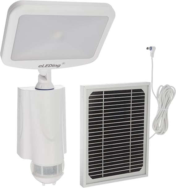 eLEDing Emergency Solar Hybrid Powered Integrated AI-SMART Activated All-Night Illuminating 7W/800LM CREE LED Flood Spot Light w/Table Stand and Charger