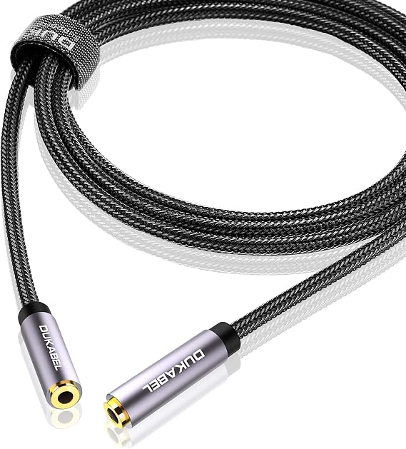 DUKABEL 3.5mm Female to Female Cable, TRRS Aux Connector - 4ft/1.2meter