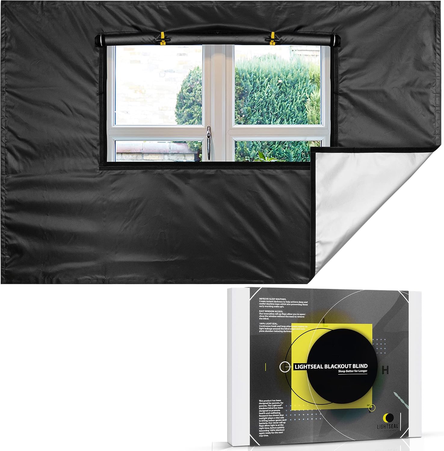 Lightseal Portable Blackout Curtains for Bedroom - Easy Stick on Blackout Curtains for Bedroom and Nursery, Large 78 x 47 Inch Blackout Window Cover
