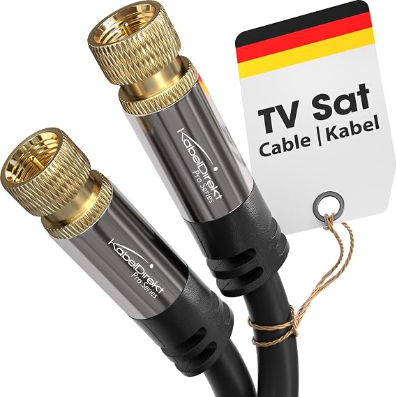 KabelDirekt – Sat TV Kablosu – 15m | Radyo/TV, DVB-T, DVB-C, DVB-S/DVB-S2, internet, siyah