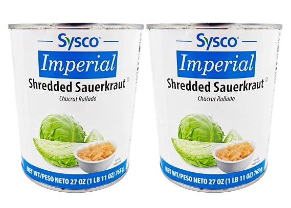 Sysco Imperial Shredded Sauerkraut | Kosher | (2 Pack, 27 oz)