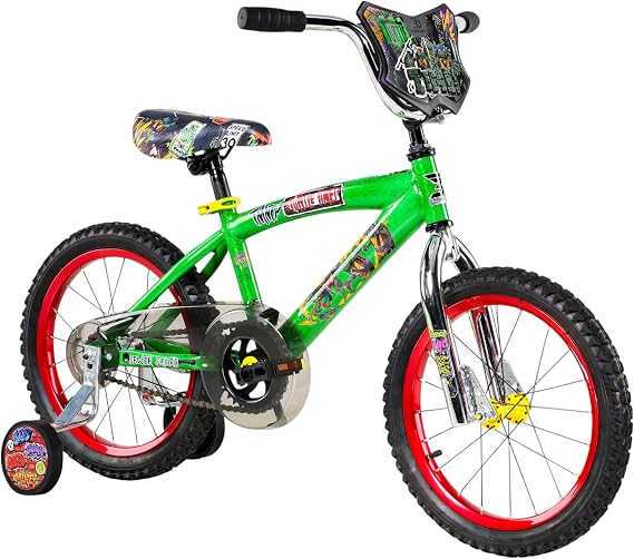 Dynacraft Teenage Mutant Ninja Turtles Boys Bike for Ages 5-7 Beginner Kids Bicycle with Training Wheels, TMNT Design, Easy Assembly