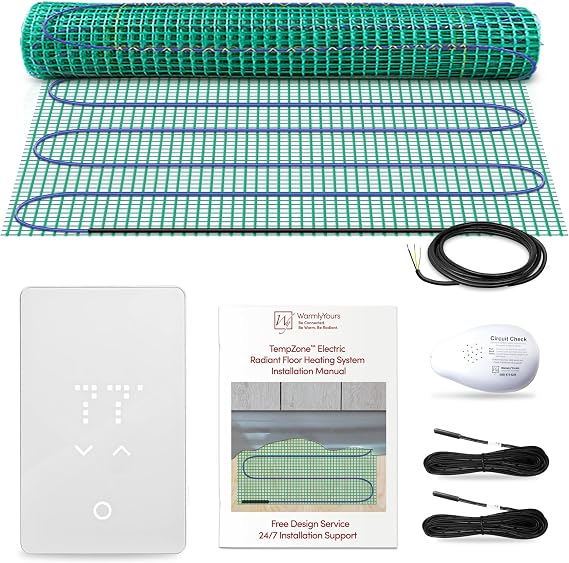 WarmlyYours 6sqft 120V Floor Heating Roll Kit with nTrust 2.0 Thermostat