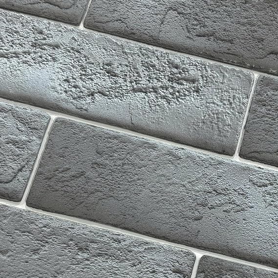 100 Whitewash Grey Faux Brick Wall Tiles, 3D Thin Brick Veneers for Bedroom, Bathroom, Kitchen, Fireplace and Fence Wall Panels (14.2 sq ft)