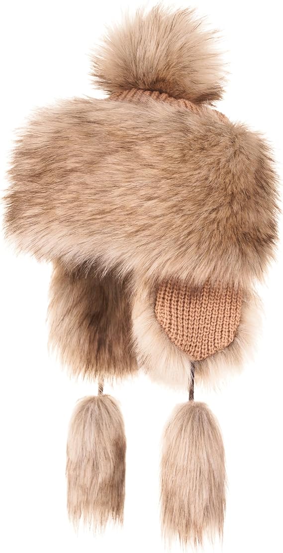 Futrzane Classic Ear Flaps Hat - Fur Trapper Hat for Women - Winter Ushanka Hat