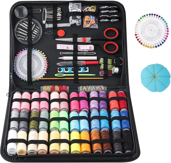 Sewing Kit for Adults, 183PCS Needle and Thread Kit with Basic Sewing Supplies and Accessories for Travel Small Fixes, Emergency Repairs, Beginners, Starter