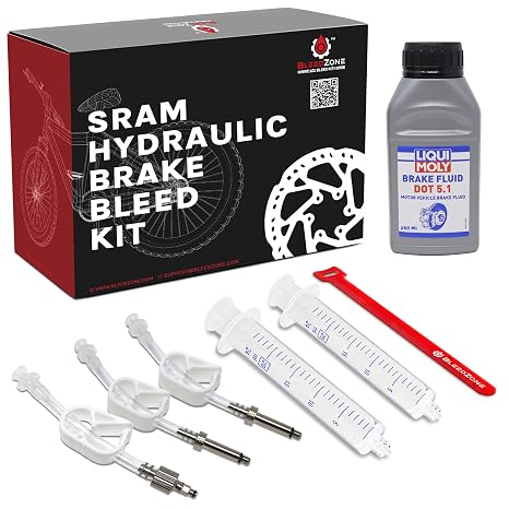BleedZone SRAM Brake Bleed Kit with 250ml DOT 5.1 Fluid and Syringes