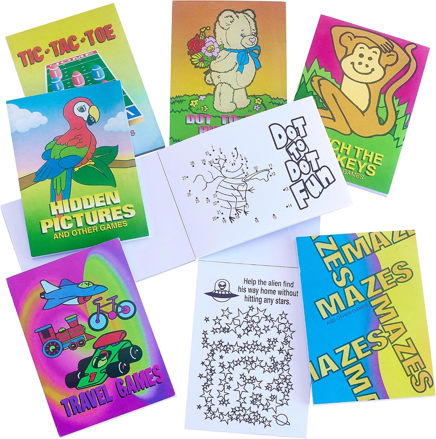 Playbees Mini Game Books for Kids - 24 Pack - Assorted Educational Brain Games Booklets - Spark Learning and Entertainment Perfect for On The Go Fun Kids 3 4 5 6 7 8