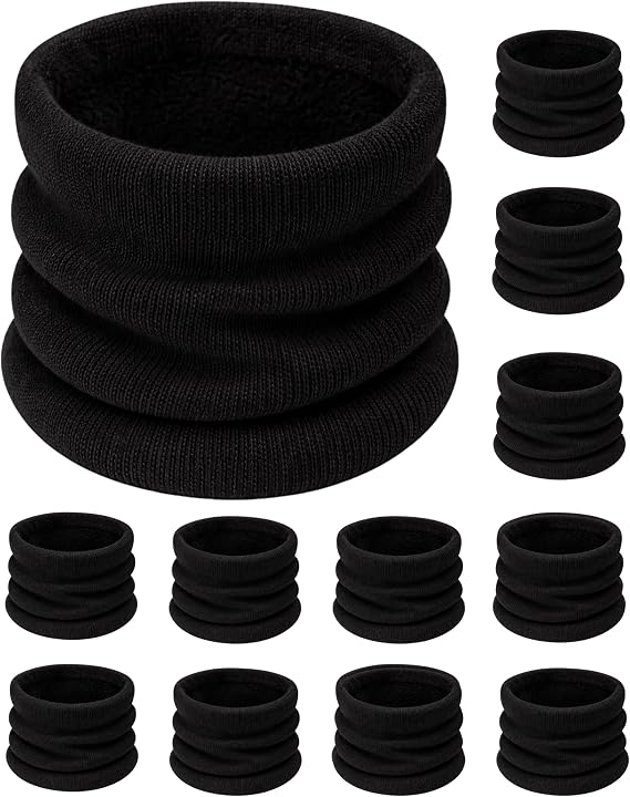 Winter Neck Gaiter, 12 Pack Unisex Buff Warmer Thermal Brushed Interior Thick Windproof Ski Scarf