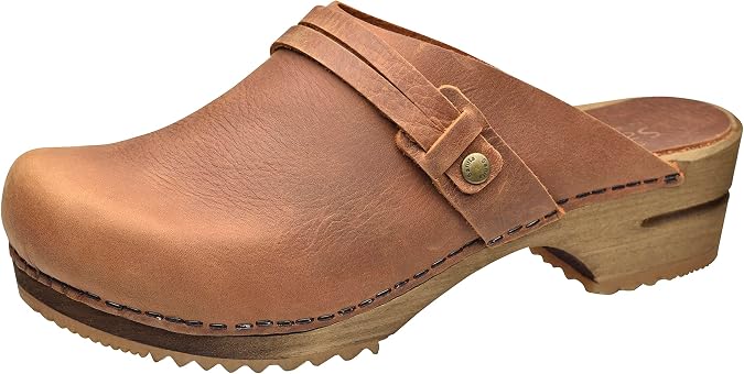 Sanita Ursana Mule Clog | Original Handmade Wooden Leather Clog for Women | Sustainable Sole