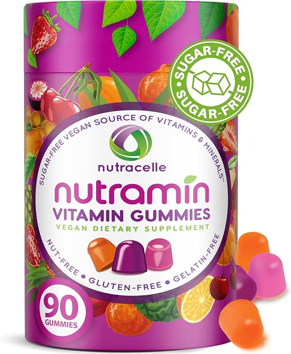 NUTRAMIN Daily Vegan Keto Multivitamin Gummies, Sugar-Free, 90 Count