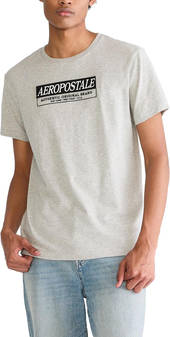 AEROPOSTALE Men's AEROPOSTALE Box Logo Applique Graphic Tee