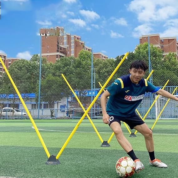 Speed and Agility Turf Training Poles, Telescoping Soccer & Football Agility Training Equipment, for Outdoor Sports and Fitness, Slalom Poles (Size : B)
