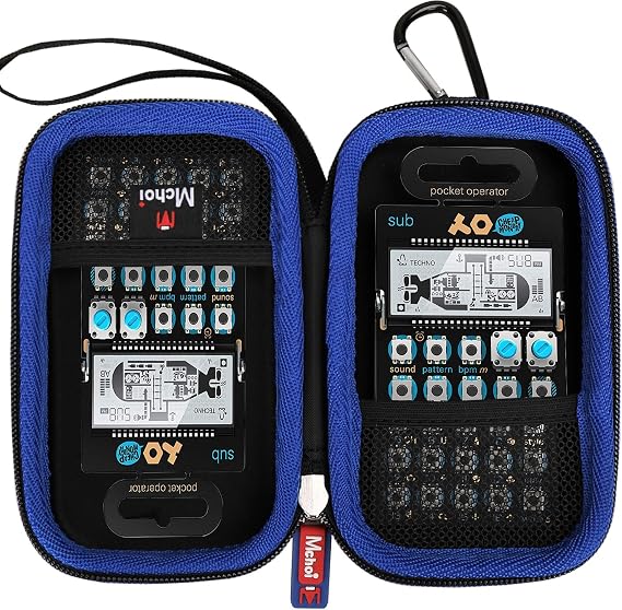 Mchoi Hard EVA Travel Case Fits for 2 Pack Teenage Engineering PO-14 Pocket Operator Sub Bass Synthesizer, Case Only Blue