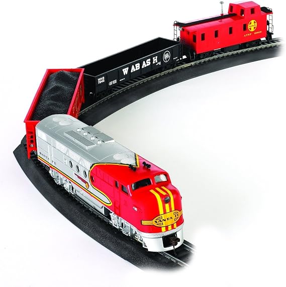 Bachmann Trains - Santa Fe Flyer Ready To Run Electric Train Set - HO Scale 19.50 x 3.00 x 13.25 Inches | Complete Starter Set, Locomotive, Rolling Stock, Track, Power Pack and Speed Controller, Build Your Model Railroad, 647