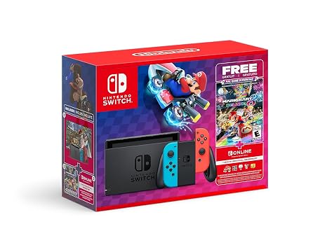 Nintendo SwitchTM Mario KartTM 8 Deluxe Bundle (Full Game Download + 3 Mo. Nintendo Switch Online Membership Included)