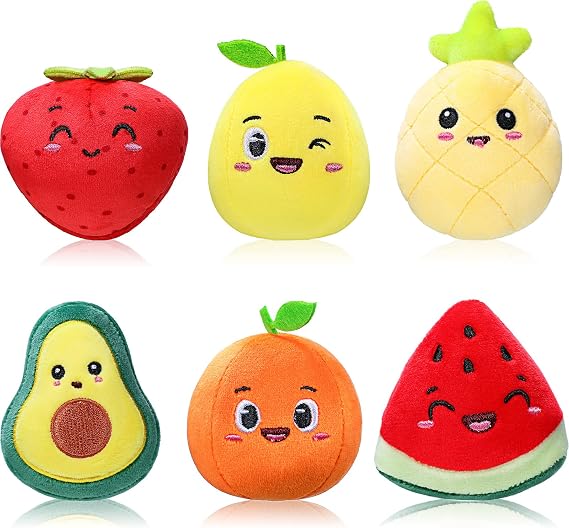 Aoriher 6 Pcs Cute Fruit Plush Toys Bulk