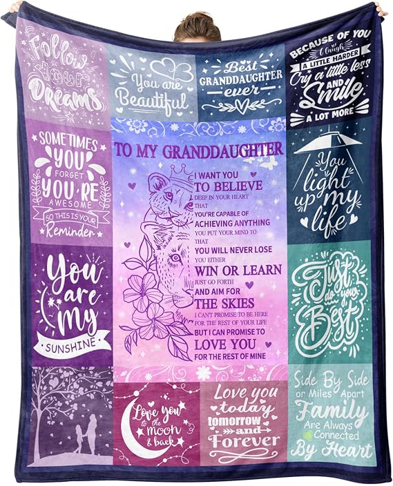 Granddaughter Gifts from Grandma, Granddaughter Blanket 60"x50"