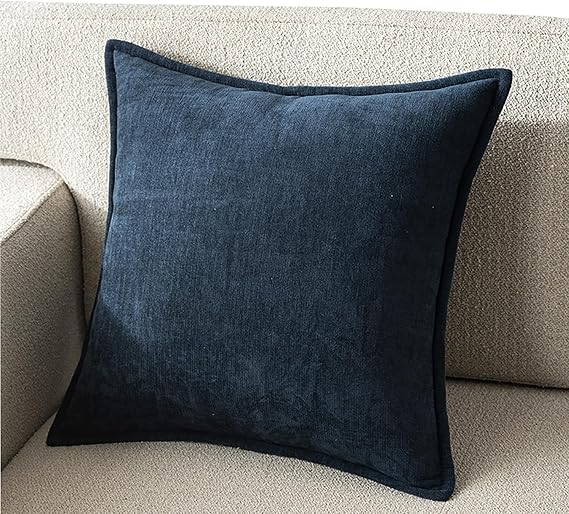 XMAYODS Throw Pillow Cover 80x80 Decorative Square Pillowcase Covers with Zipper, Cushion Protectors Cover Rectangle 30x60 40x60 50x80 Super Soft for Home Couch Sofa Bed(Dark Blue,50x60cm(Set of 1))