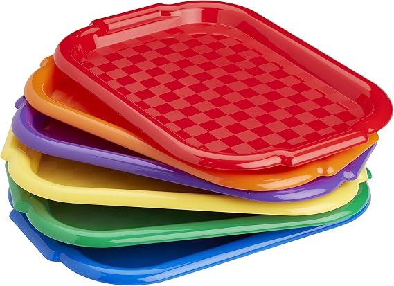 ECR4Kids Colorful Plastic Art Trays for Kids, Craft Organizer, Assorted, 6-Piece