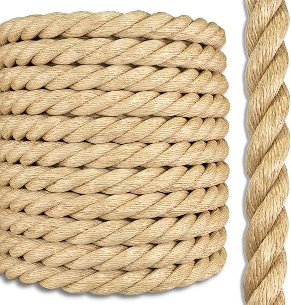 Promanila Rope | Synthetic Unmanila | 3 Strand Twisted | Weather-Resistant for Indoor or Outdoor Decorative Projects | 1 inch x 25 feet