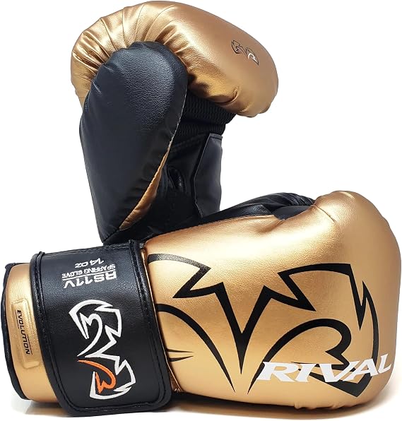 RIVAL Boxing RS11V Evolution Sparring Gloves, Extra-Thick 2 Padding, V-Strap Wrist Lock 2 System, Large Hand Compartment, and 15 Degree Angle Cuff