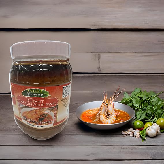 Thai Flavour Tom Yum Paste, 2lb Authentic Hot and Sour Soup Base, Perfect for Thai Recipes