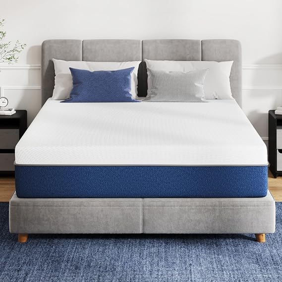 MLILY 14 Inch King Memory Foam Mattress, Gel Cooling Mattress Bed in a Box, Fiberglass Free, Medium Firm, Back Pain Relief, CertiPUR-US Certified, 76x80x14, White