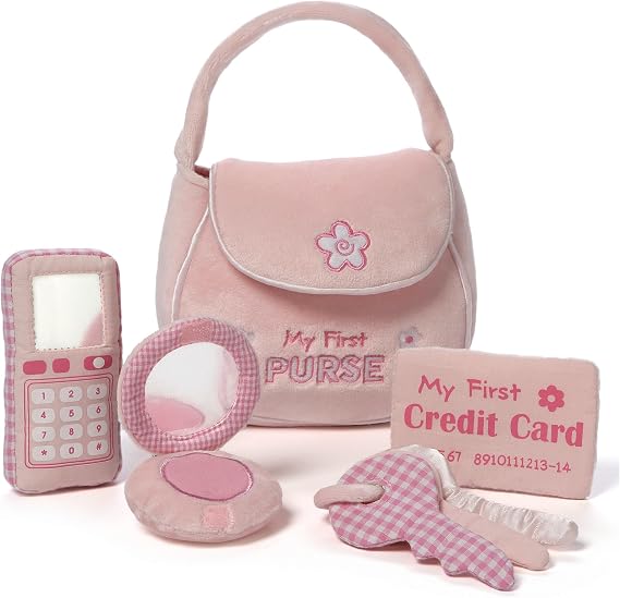 GUND Baby My First Purse 5-Piece Sensory Plush Toy Playset for Babies