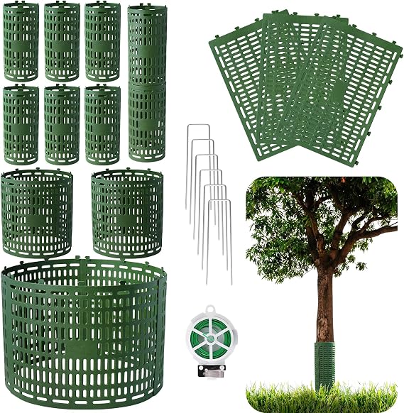 18pcs Tree Trunk Protector, Tree Guards Trunk Protector with Twist Ties, Resizable for Various Size Trees or Plants, Preventing Tree Bark Damage from