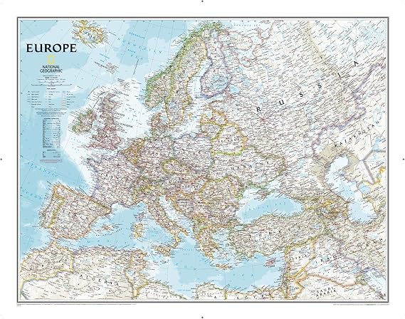 National Geographic: Europe Classic Political Wall Map - 30.5 x 24 inches - Art Quality Print