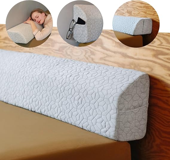 FeelAtHome King Bed Gap Filler, 0-8" Adjustable Headboard Wedge Pillow | Premium Foam Mattress Extender Closes The Crevice Between Wall & Bed. Ideal Gap Stopper for College Dorms & Guest Rooms