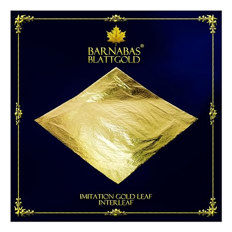 Barnabas Blattgold Gold Leaf [100 Sheets, 6.3 inch] - Imitation Gold Foil Sheets, Loose Gold Foil Sheets for Painting, Arts and Crafts