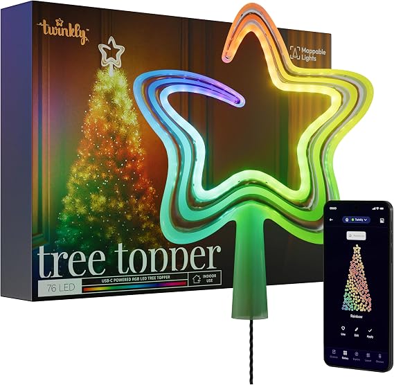Twinkly LED RGB Christmas Star Tree Topper - Indoor