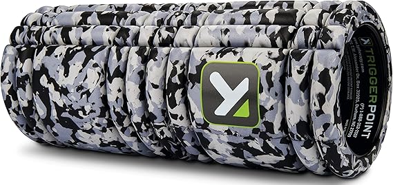 TriggerPoint Grid Foam Roller - Multi-Density Exterior, Rigid Core - Trusted by Therapists and Athletes - Standard Density, Includes Online Instructional Videos, 33cm, Grey Camo