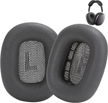 Replacement Ear Cushions for AirPods Max 1, Space Gray | Protein Leather Covered, Memory Foam, Magnet