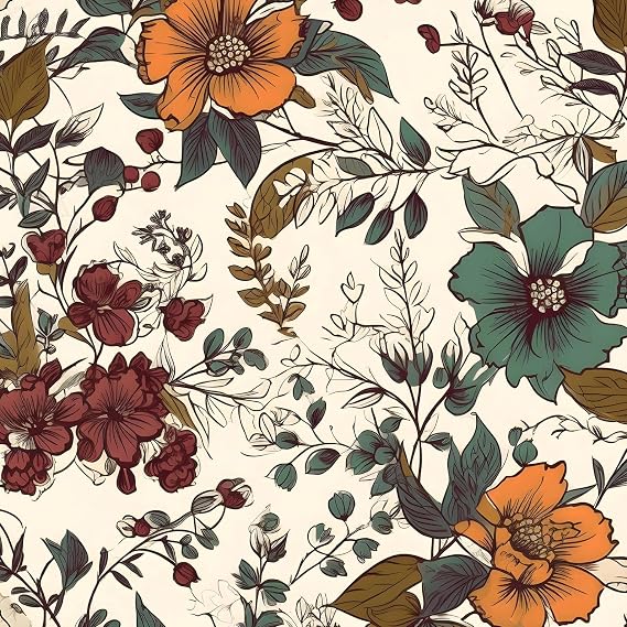 Danodoi Yellow Vintage Floral Peel and Stick Wallpaper 17.5" x 78"