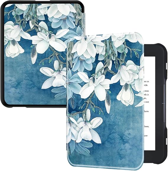 Case for 6" Nook GlowLight 4 & Nook Glowlight 4E, Magnolia | Slimfit & Thin Lightweight,Hard Back Shell,Book Folio Style,Premium PU Leather Cover