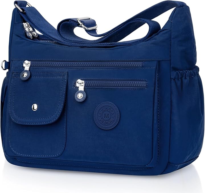 Womens Shoulder Bag Multi Pockets Crossbody Bags for Women Travel Handbag with Adjustable Shoulder Strap Nylon Cross Body Bag Waterproof Messenger Bag for Shopping Hiking Travel