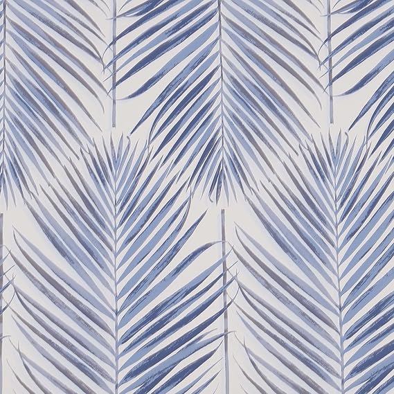 Transform Blue Palm Leaves Peel and Stick Wallpaper