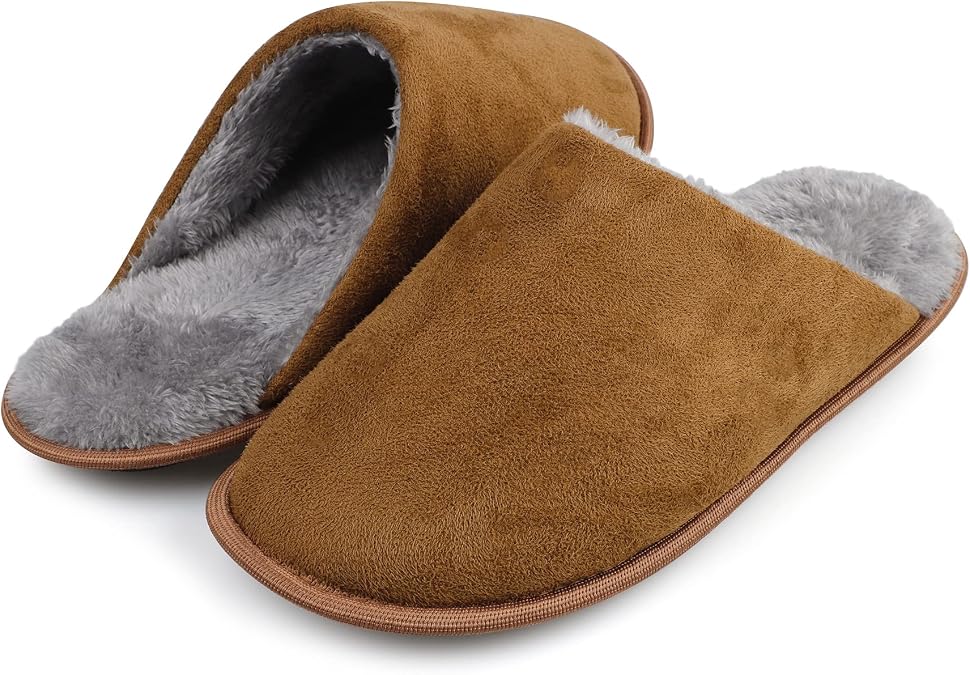 riemot Slippers for Men and Women Warm Slippers with Memory Foam and Soft Plush Lining Cuddly Slippers for Winter