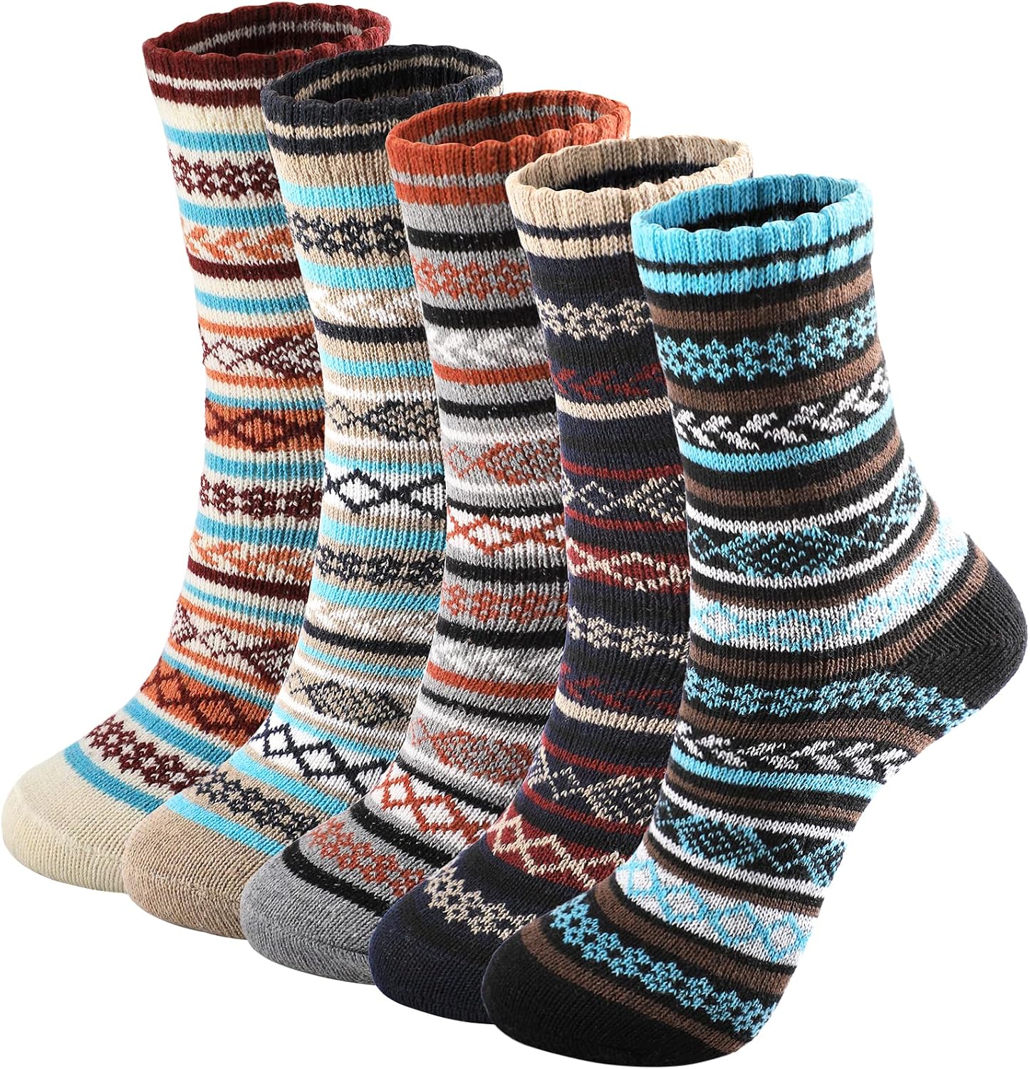 Wool Socks - Vintage Winter Warm Wool Socks for Women, Soft Cozy Thick Knit Boots Sock Gifts for Women Men