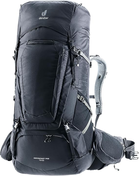 Deuter Aircontact Pro 75+10L Hiking Backpack, 75+10 Liters - Black