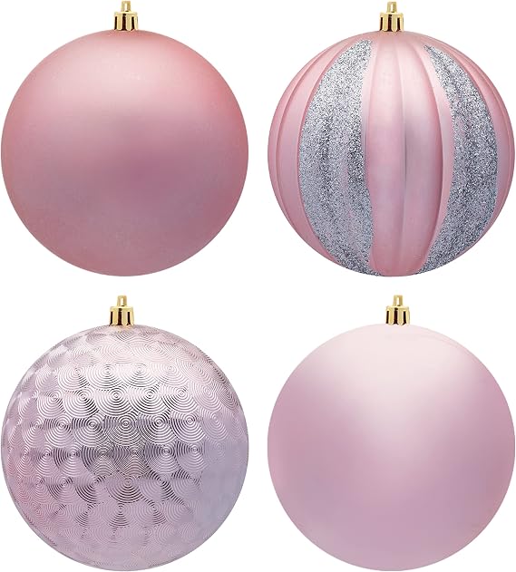 Joiedomi 8Pcs 3.94" Christmas Ball Ornaments Set, Shatterproof Hanging Xmas Tree Ornaments Set for Christmas Holidays, Indoor Party Decoration, Xmas Tree Ornaments (Rose Gold)