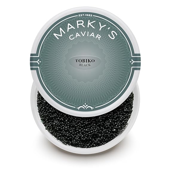 MARKY'S Black Tobiko Flying Fish Roe - 8 oz / 227 g - Sushi Grade Caviar