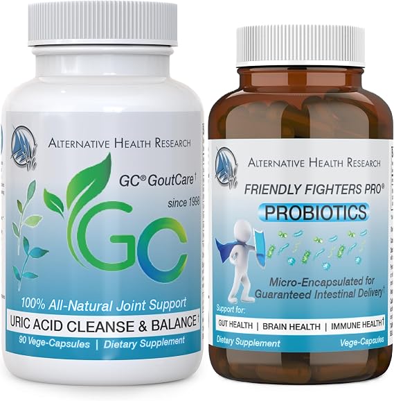 GC GoutCare and Friendly Fighters Probiotic: 30-Day Uric Acid & Inflammation Cleansing Package