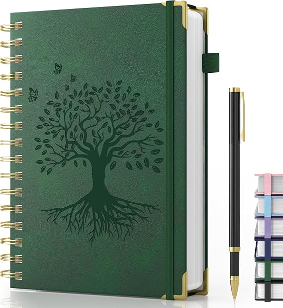 Smarpau A5 Notebook, 240 Pages Wirebound Spiral Notepad for Writing